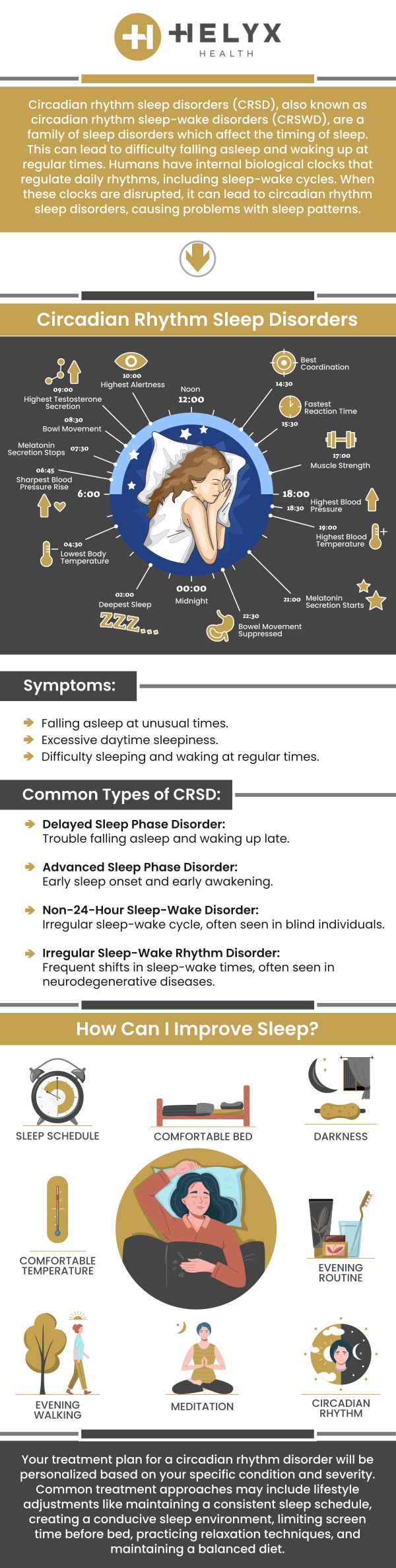 Helyx Health specializes in the diagnosis and treatment of circadian rhythm conditions. Our experienced team, led by Dr. Tony Masri, MD, offers personalized treatment plans tailored to your specific needs to optimize sleep quality and overall well-being. For more information, contact us or schedule an appointment online today. We serve patients across the state of California including locations in San Francisco, Palo Alto, and Beverly Hills, CA.