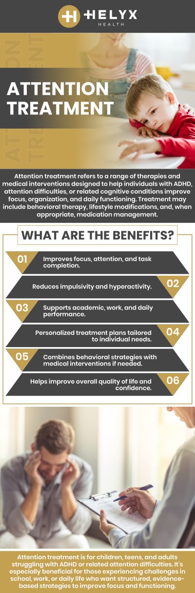 Common questions asked by patients: What conditions cause attention difficulties? How do healthcare providers diagnose attention issues? Can attention treatment help with ADHD? Is attention treatment suitable for adults and children? How does cognitive-behavioral therapy (CBT) improve attention? For more information, contact us or schedule an appointment online. We serve patients across the state of California including locations in San Francisco CA, Palo Alto CA, Beverly Hills CA, Menlo Park CA, Stanford CA, Santa Ana CA, Tustin CA, Oakland CA, Emeryville CA, and surrounding areas.