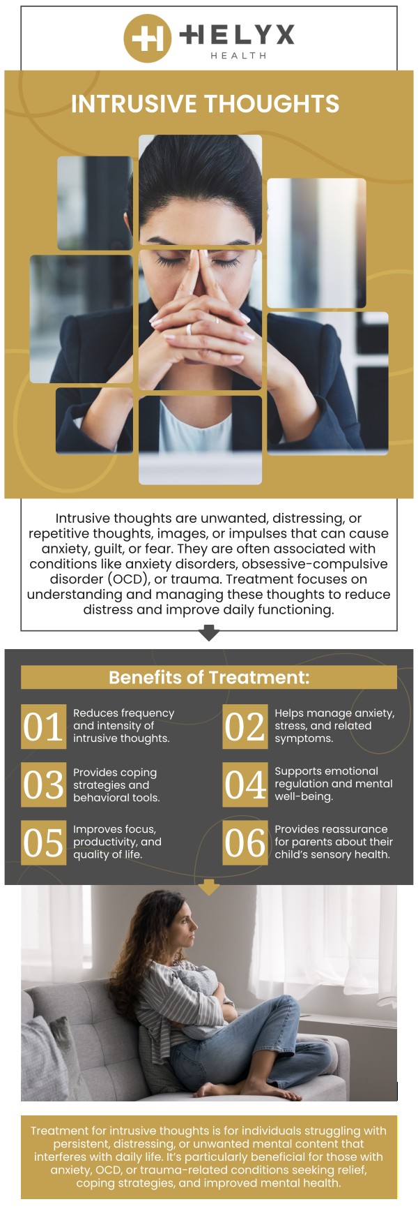 Intrusive thoughts can be distressing and disruptive, but effective treatment options help you regain control and peace of mind. Therapy, particularly Cognitive Behavioral Therapy (CBT), provides proven strategies to manage and reframe these unwanted thoughts without distress. By addressing the root causes and teaching you coping mechanisms, our experienced mental health professionals empower you to reduce the frequency and intensity of intrusive thoughts, leading to a calmer and more focused mind. For more information, contact us today or schedule an appointment online today. We serve patients across the state of California, including locations in Palo Alto, Beverly Hills, and San Francisco, CA.